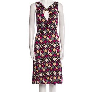 Diane Von Furstenberg Multicolor Geometric Midi Dress